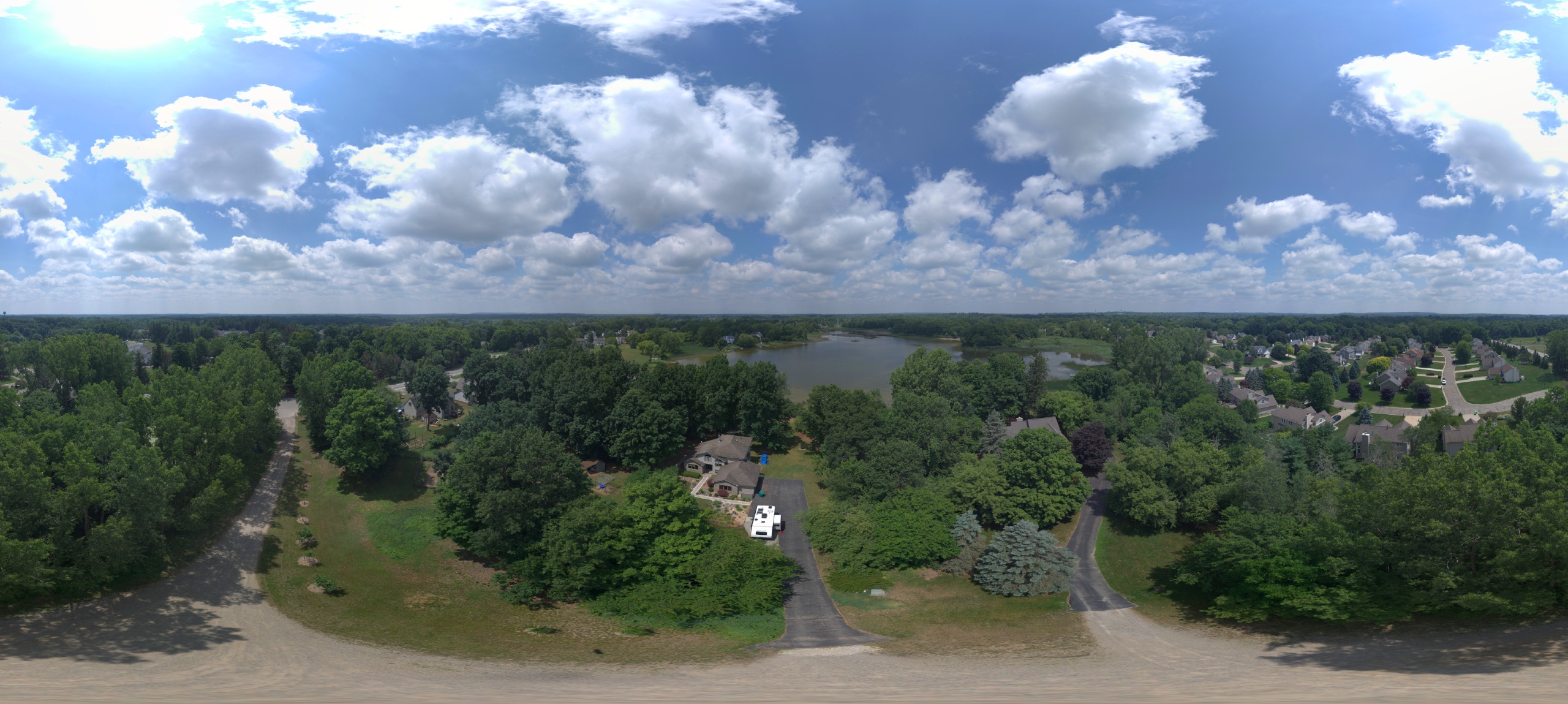 Aerial real estate imagery of an Oxford Township home for sale